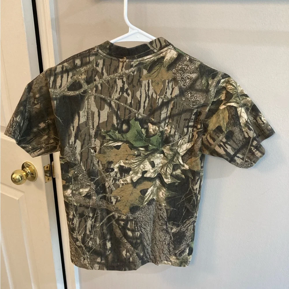 Vintage Jerzees Youth T Shirt M Mossy Oak Camo Hunting Forest Outdoors 90s Y2K